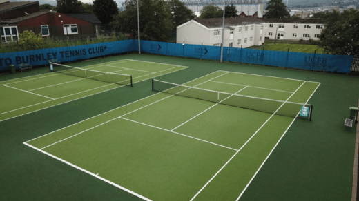 Tennis court installation